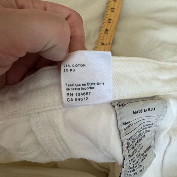 AG Adriano Goldschmied Jeans Women's 29R White The Prima Mid-Rise Cigarette - Picture 13 of 13